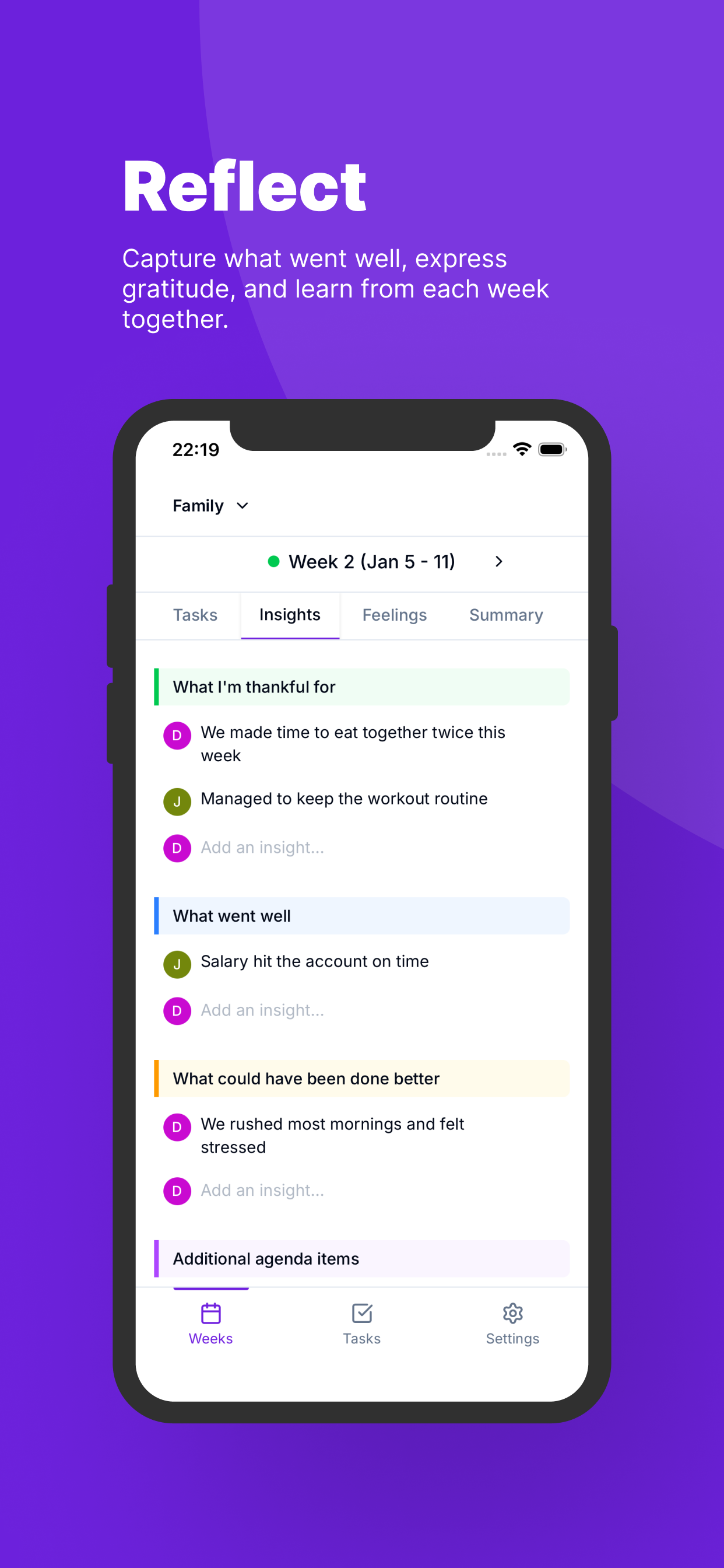 Reflect and share insights